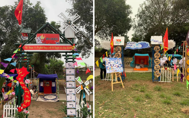 Cổng trại dựng đơn giản, nhỏ gọn