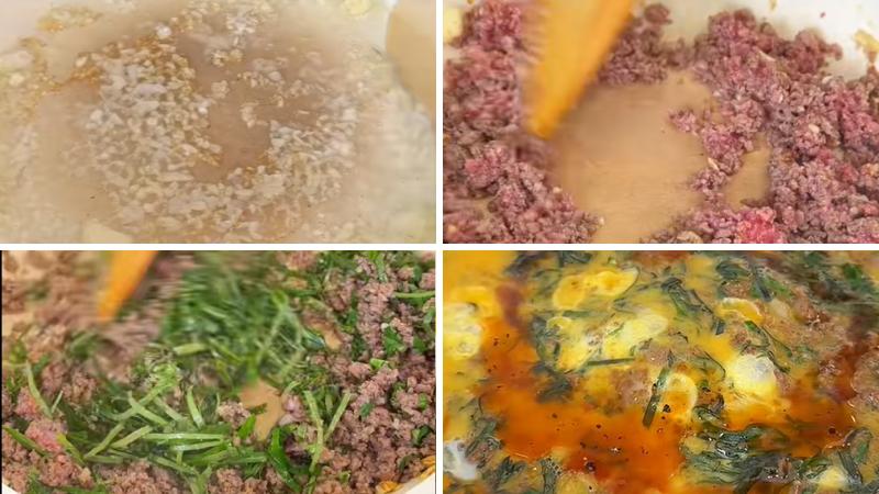 Chiên trứng chiên bò lá lốt