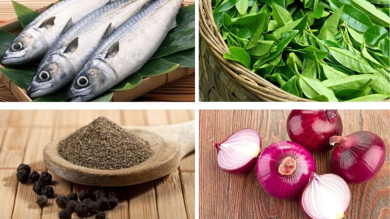 Nguyên liệu làm cá thu kho lá chè xanh