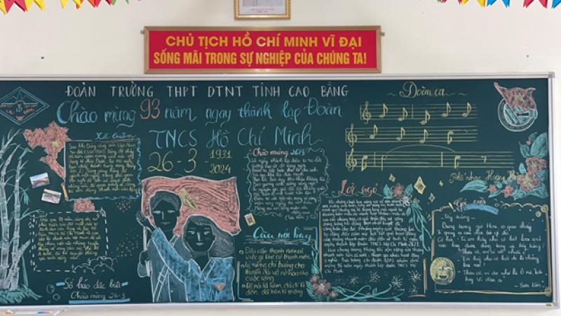 Trang trí bảng bằng phấn màu sáng tạo 8