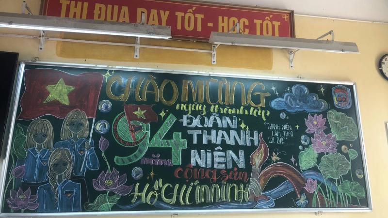 Trang trí bảng 26/3 phong cách nghệ thuật 2