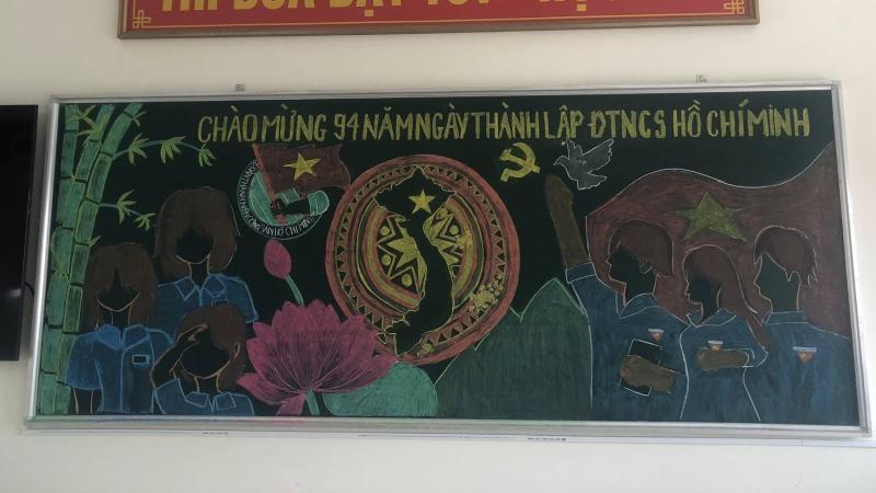 Trang trí bảng 26/3 phong cách nghệ thuật 1