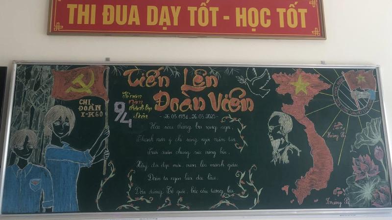 Trang trí bảng bằng phấn màu sáng tạo 7