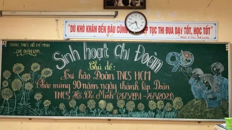 Trang trí bảng bằng phấn màu sáng tạo 9