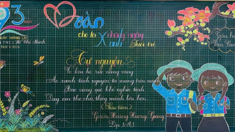 Trang trí bảng bằng phấn màu sáng tạo 10