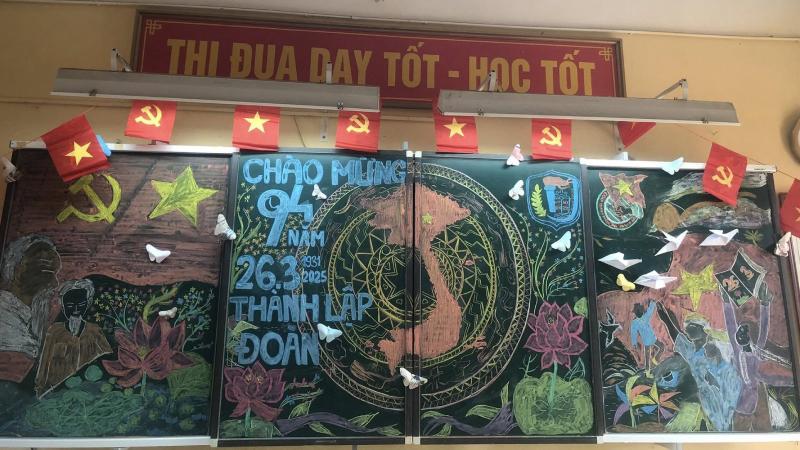 Trang trí bảng 26/3 phong cách nghệ thuật 8