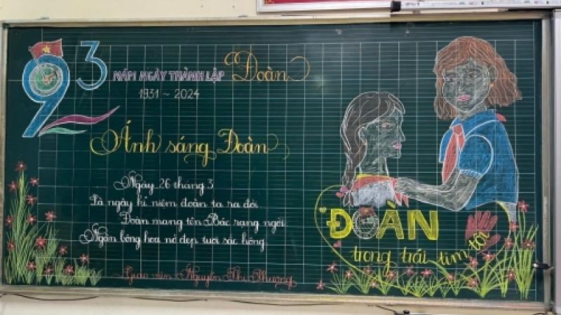 Trang trí bảng kết hợp khẩu hiệu 6