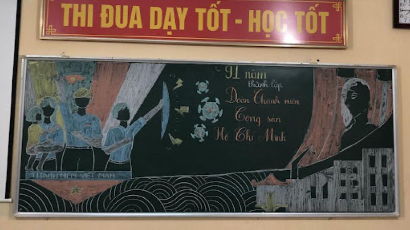 Trang trí bảng 26/3 đơn giản 10