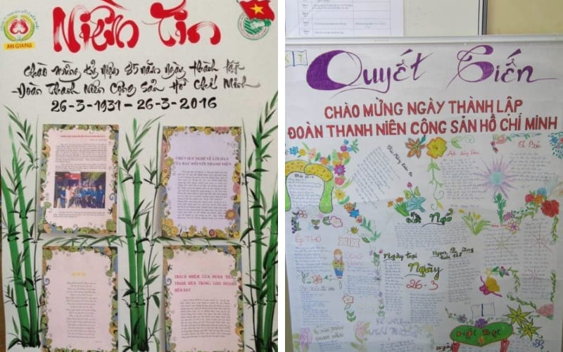 Mẫu báo tường đơn giản vẫn thu hút người xem hiệu quả.