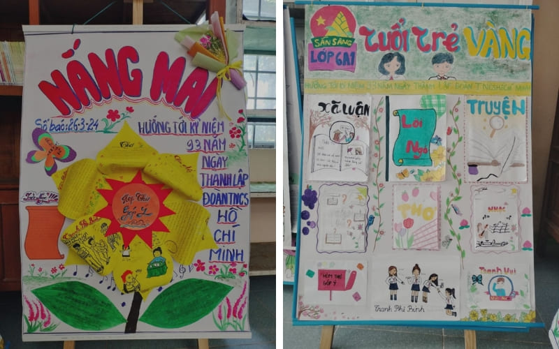 Học sinh hiểu rõ hơn trách nhiệm của đoàn viên qua sản phẩm.