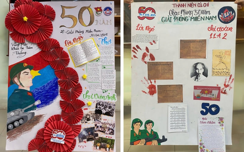 Phối màu tinh tế giúp tổng thể báo tường hài hòa, nổi bật.