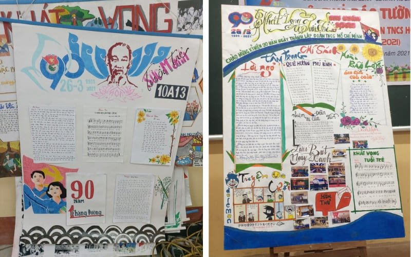 Nhóm học sinh đầu tư kỹ lưỡng nội dung để đạt giải cao.