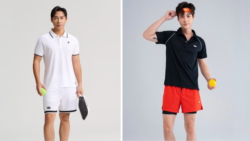 Áo polo thể thao + quần short thanh lịch, chuẩn mực Áo polo thể thao + quần short thanh lịch, chuẩn mực