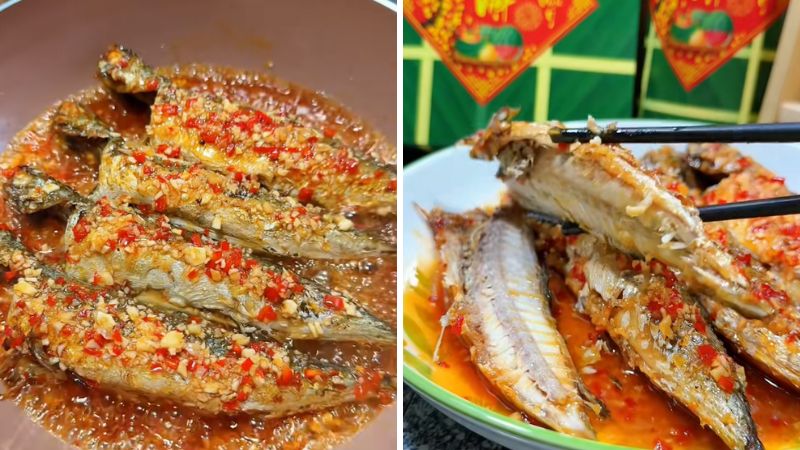 Thành phẩm cá nục sốt chua ngọt
