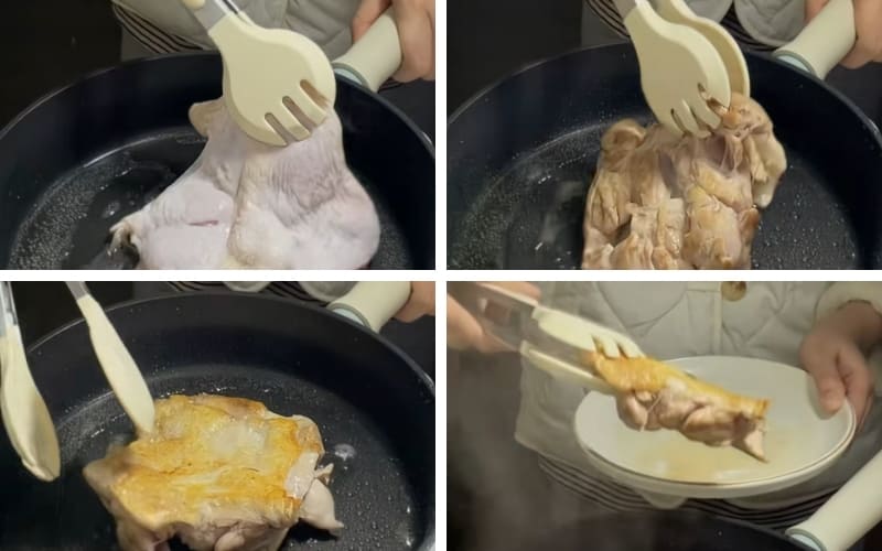 Thịt gà chiên vàng giúp tăng hương vị hấp dẫn. Thịt gà chiên vàng giúp tăng hương vị hấp dẫn.