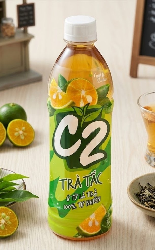 Giải khát tức thì với trà nước đen C2 hương tắc thơm ngon, tiện lợi