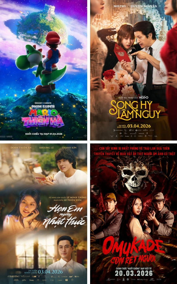 Tổng hợp 10 phim rạp tháng 4 2026 - Loạt phim chào sân dịp lễ 30/4 1/5