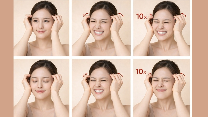 Bài tập săn chắc vùng da thái dương Bài tập săn chắc vùng da thái dương