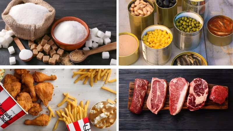 Những thực phẩm nên hạn chế Những thực phẩm nên hạn chế