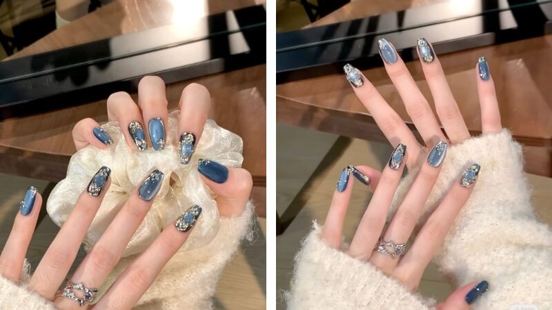 Nail đính đá lấp lánh