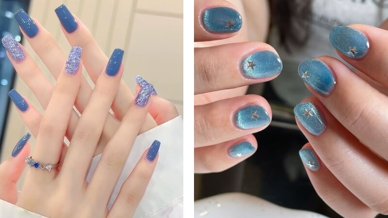Nail ombre biển