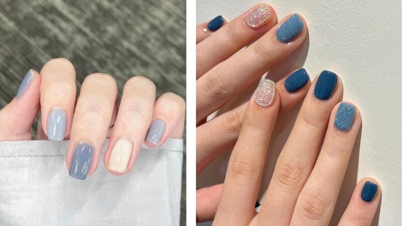 Nail màu xanh biển