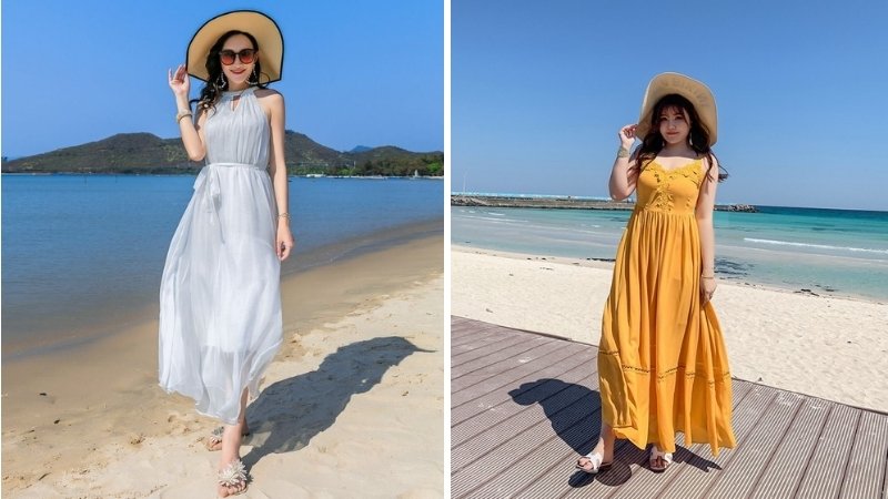 Phối đồ với váy đi biển