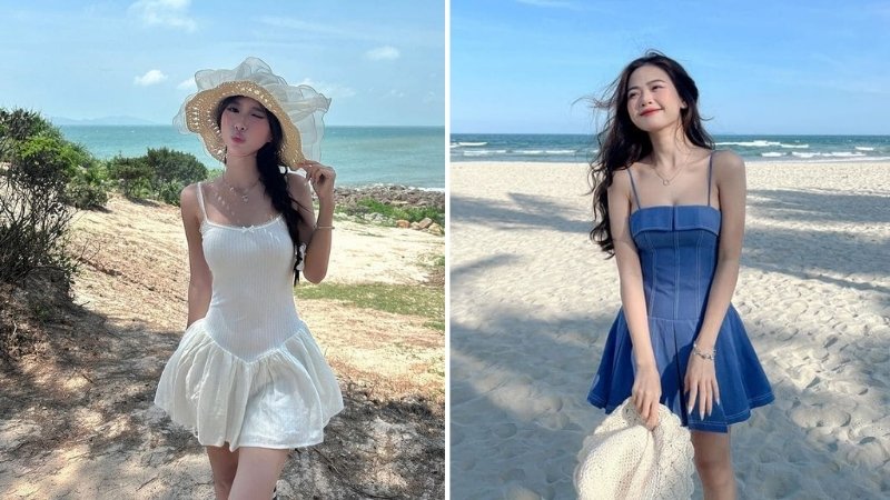 Váy ngắn trên đầu gối cho dáng người thấp