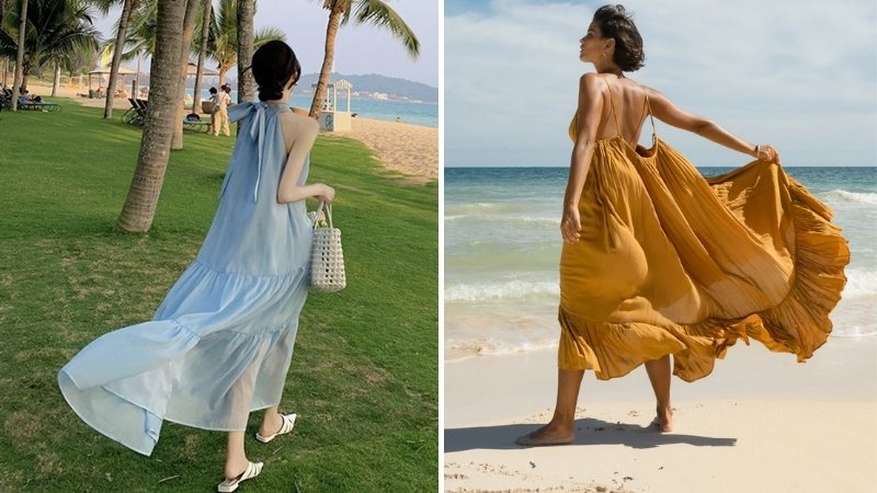 Váy đi biển gam màu nổi bật