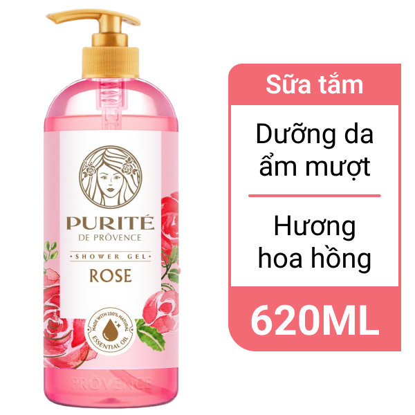 Sữa tắm Purité hương hoa hồng 620ml