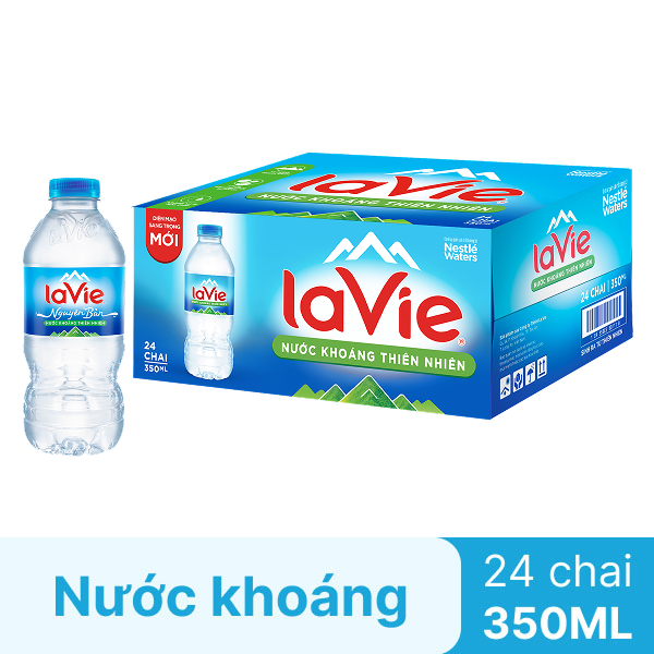 Thùng 24 chai nước khoáng La Vie 350ml