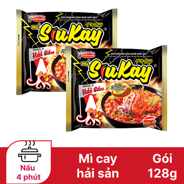 2 gói mì hải sản SiuKay gói 128g
