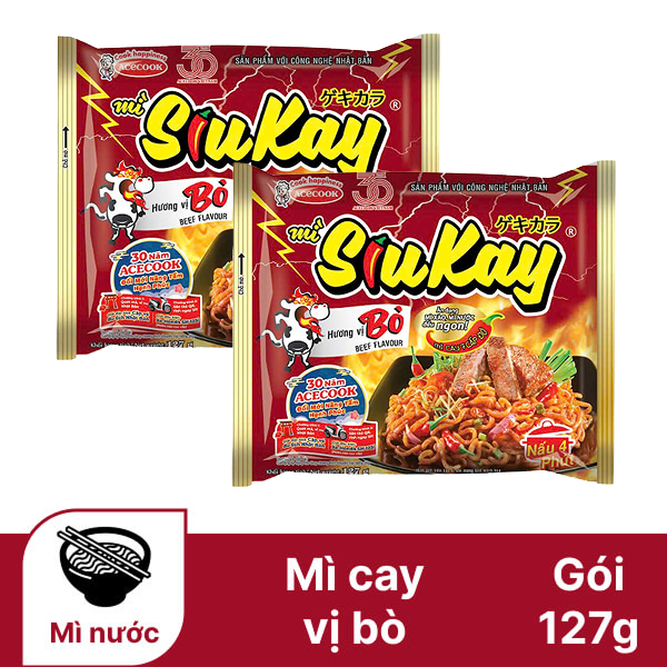 2 gói mì bò SiuKay 127g