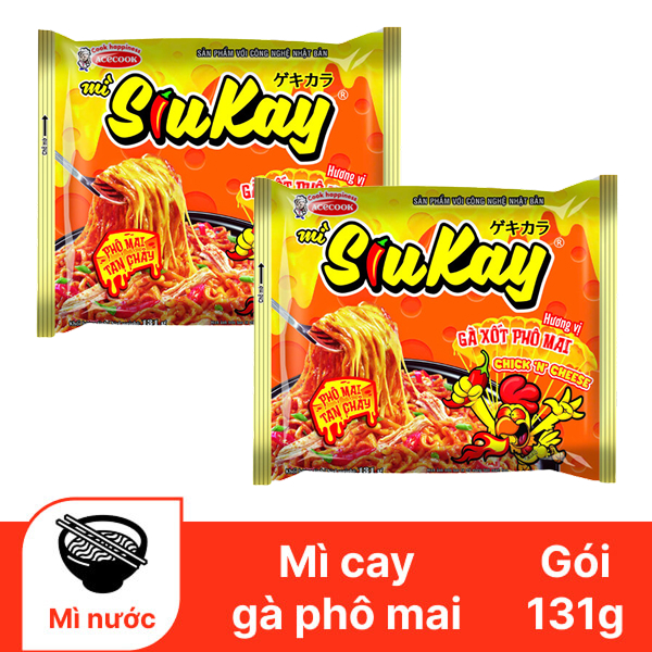2 gói mì gà cay phô mai SiuKay 131g