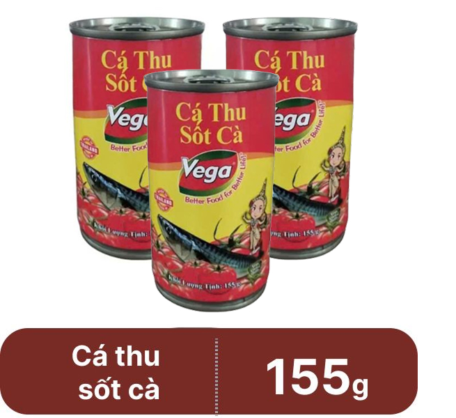 3 hộp Cá thu sốt cà Vega 155g