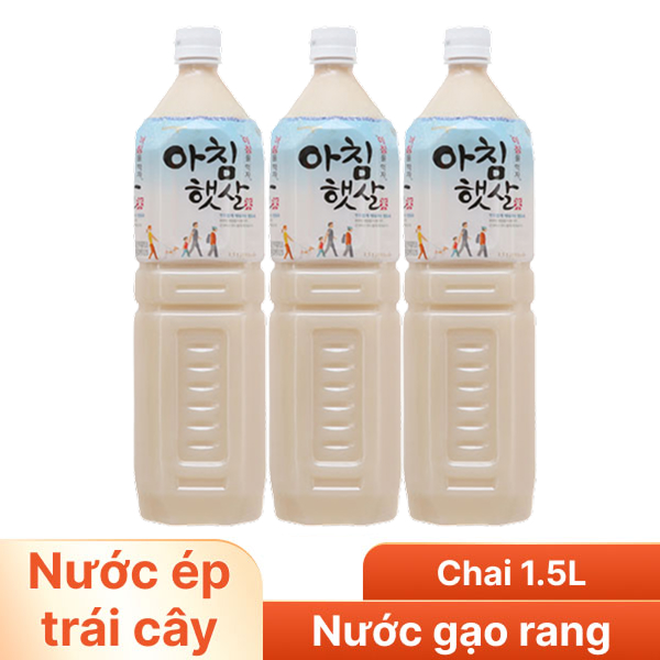 3 chai nước gạo rang Woongjin 1.5 lít