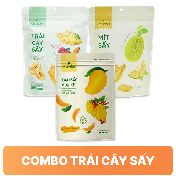 Xoài sấy, mít sấy, trái cây sấy Wanatur 100g