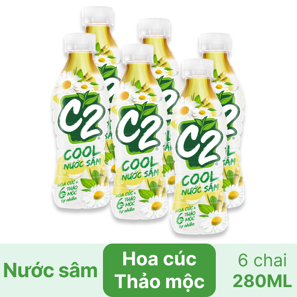 Lốc 6 chai nước sâm C2 Cool hoa cúc thảo mộc 280ml