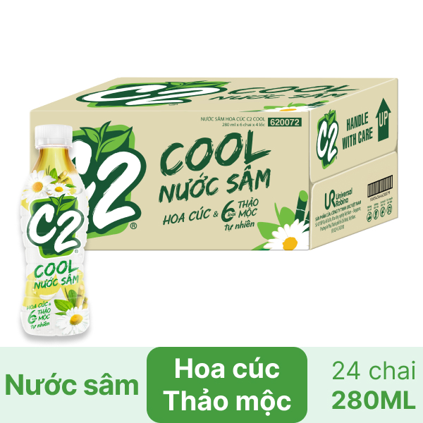 Thùng 24 chai nước sâm C2 Cool hoa cúc thảo mộc 280ml