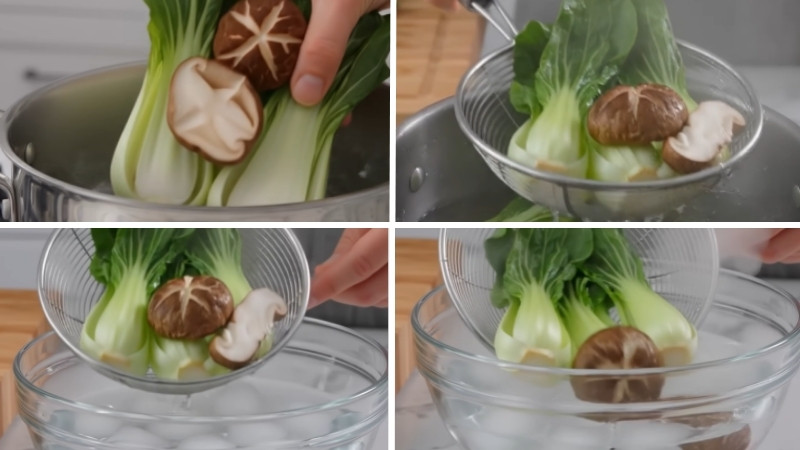 Luộc sơ và ngâm nước đá