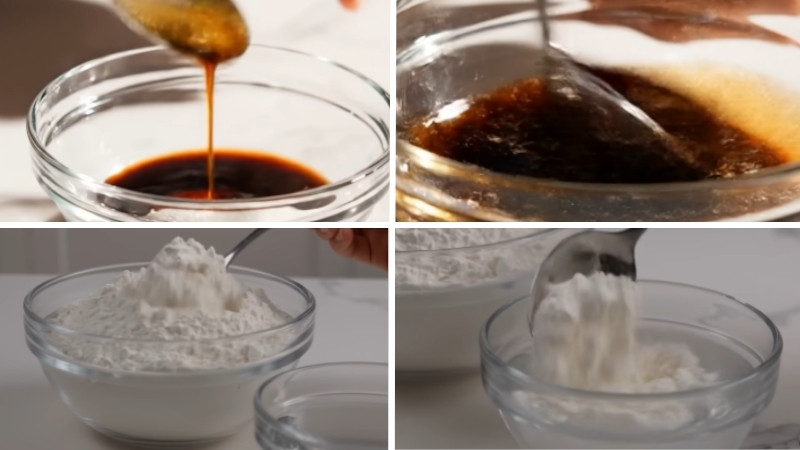 Pha nước sốt và chuẩn bị bột năng