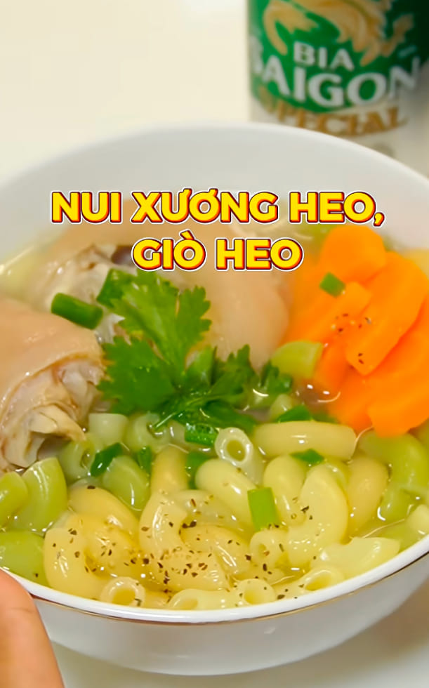 3 cách nấu nui xương heo, nui giò heo ngon đơn giản tại nhà