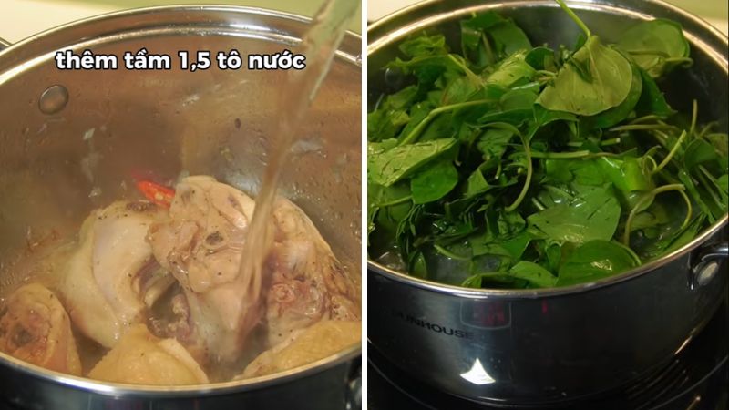 Nấu canh gà lá giang