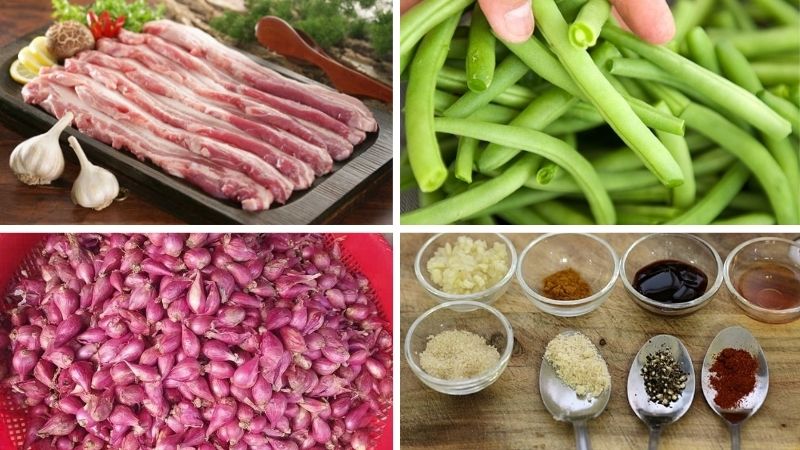 Nguyên liệu làm đậu que xào thịt