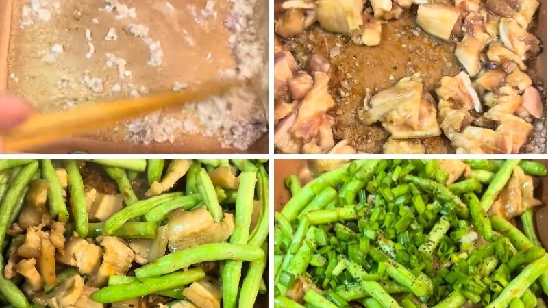 Xào thịt ba chỉ đậu que