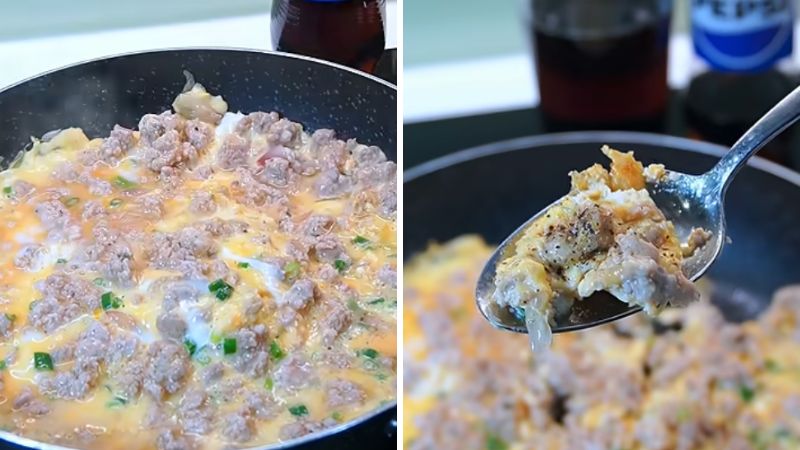 Trứng chiên thịt bằm