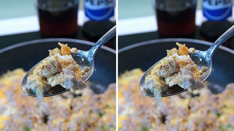 Thưởng thức trứng chiên thịt bằm