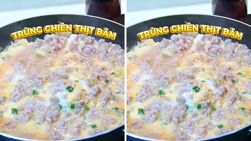 Thành phẩm trứng chiên thịt bằm