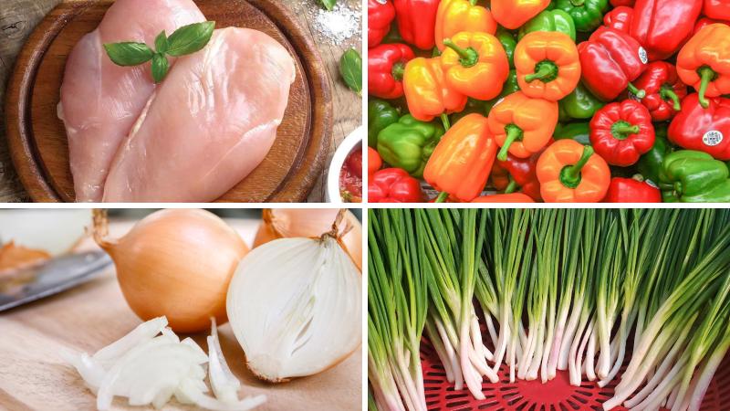 Nguyên liệu làm món gà xào chua ngọt
