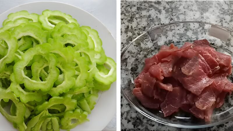 Nguyên liệu làm Bò xào khổ qua